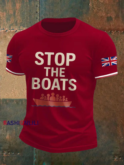 Men’s UK Flag Immigration Printed T-shirt Red / S