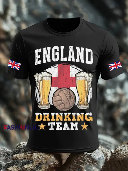 Men’s UK Flag Liquor Printed T-shirt Black / S