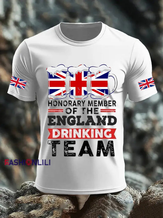 Men’s UK Flag Liquor Printed T-shirt White / S