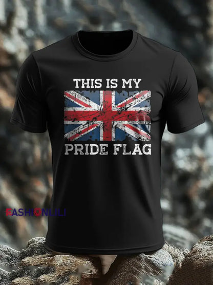 Men’s UK Flag Patoitic Printed T-shirt Black / S