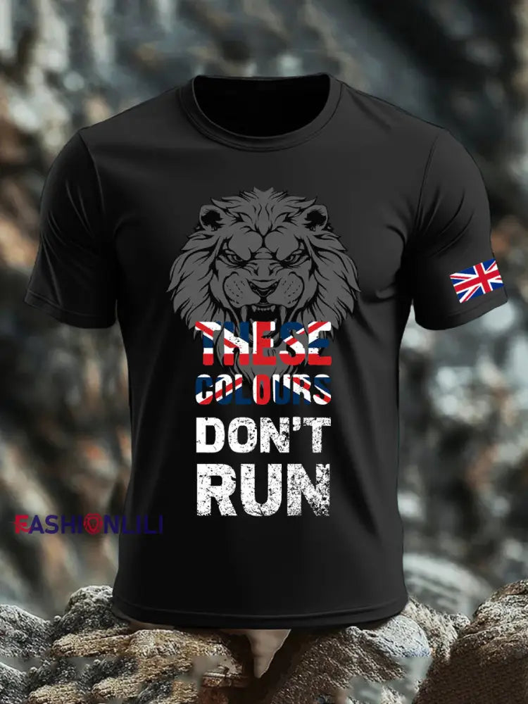 Men’s UK Flag Pride Patriotic Printed T-shirt Black / S