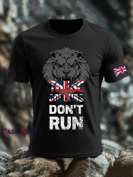 Men’s UK Flag Pride Patriotic Printed T-shirt Black / S