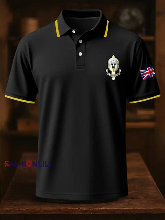 Men’s UK Flag Print Casual Top Black / S