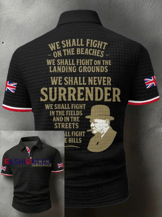 Men’s UK Flag Printed Casual Tops Black / S