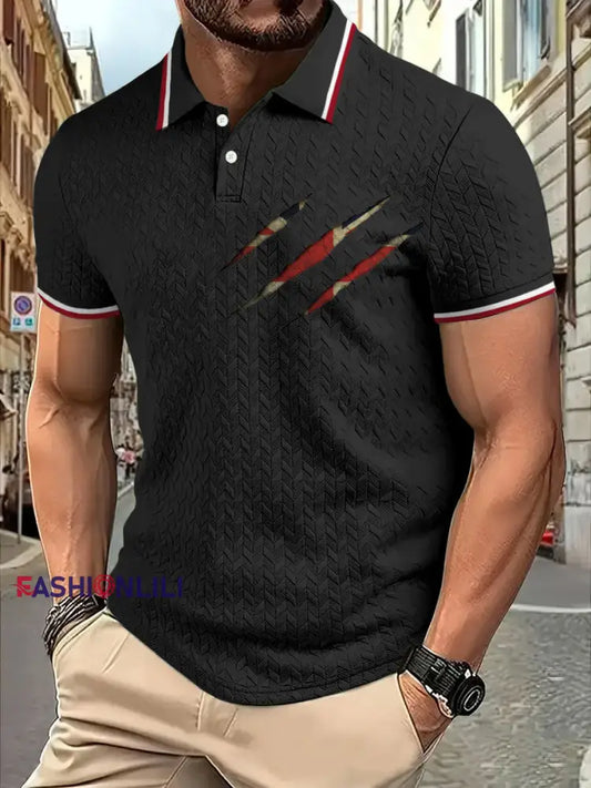 Men’s UK Flag Printed Casual Tops Black / S