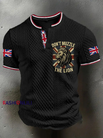 Men’s UK Flag Printed Casual Tops Black / S
