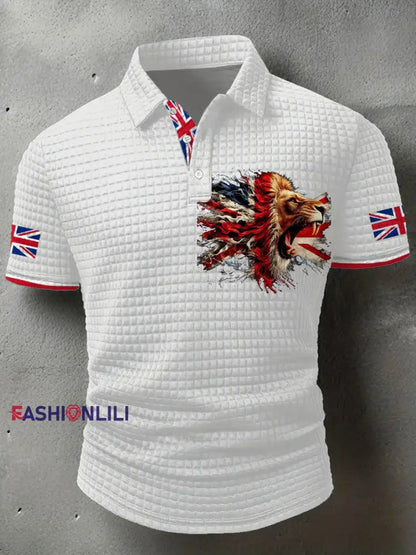 Men’s UK Flag Printed Casual Tops White / S