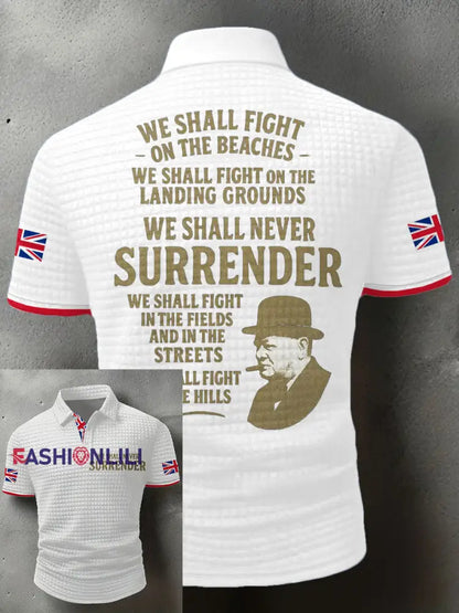 Men’s UK Flag Printed Casual Tops White / S