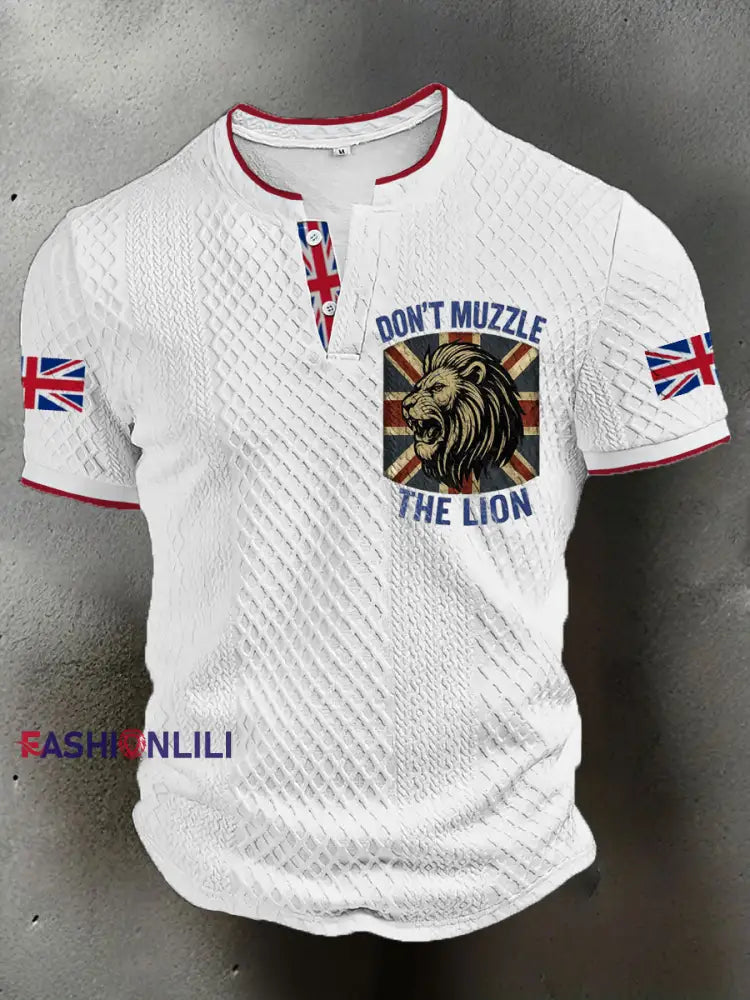 Men’s UK Flag Printed Casual Tops White / S