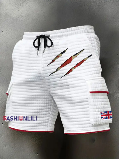 Men’s UK Flag Printed Shorts White / S