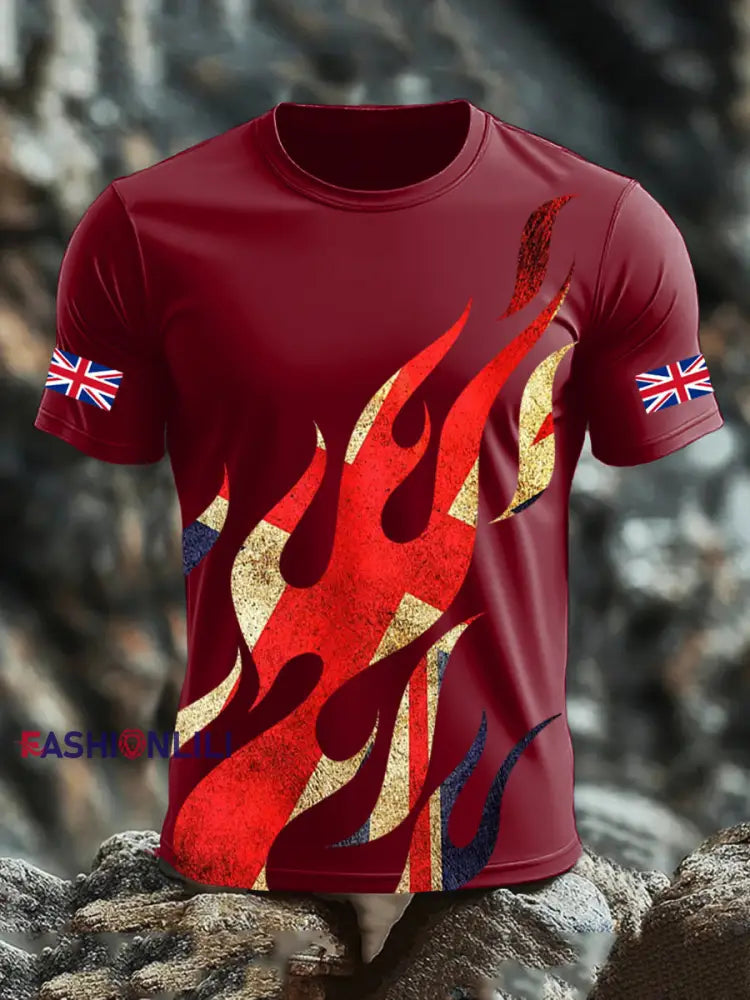 Men’s UK Flag Printed T-shirt Army Green / S
