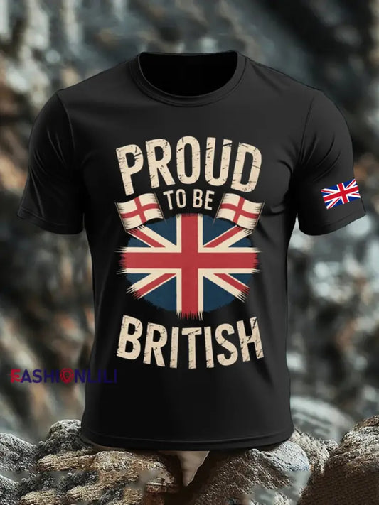 Men’s UK Flag Printed T-shirt Black / S