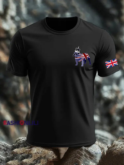Men’s UK Flag Printed T-shirt Black / S