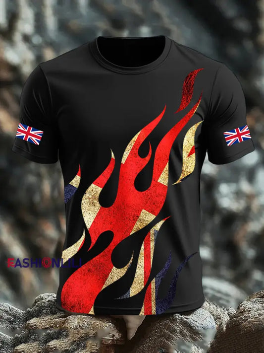 Men’s UK Flag Printed T-shirt Black / S