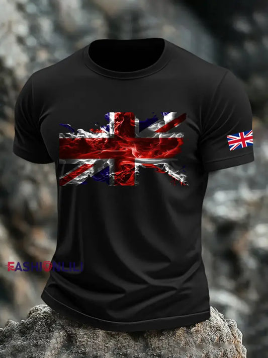 Men’s UK Flag Printed T-shirt Black / S