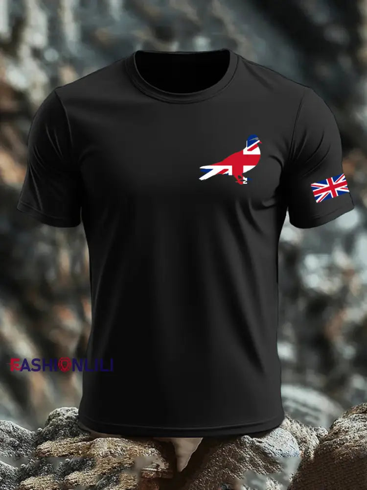Men’s UK Flag Printed T-shirt Black / S