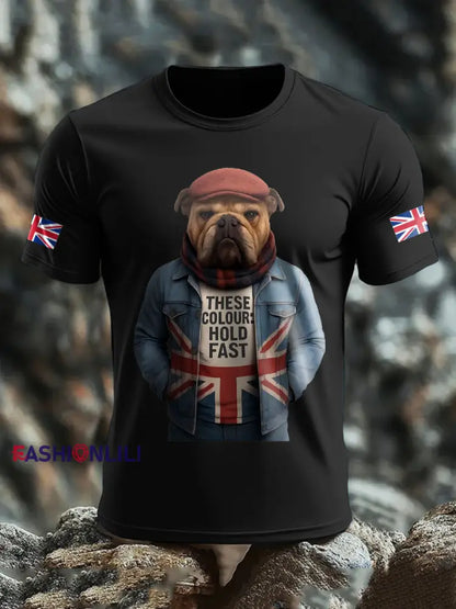 Men’s UK Flag Printed T shirt Black / S