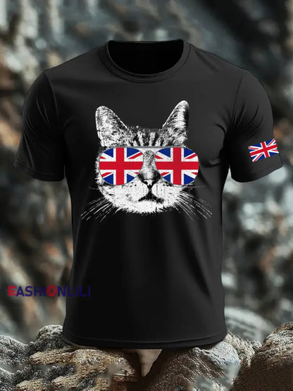 Men’s UK Flag Printed T-shirt Black / S