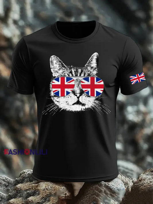 Men’s UK Flag Printed T-shirt Black / S