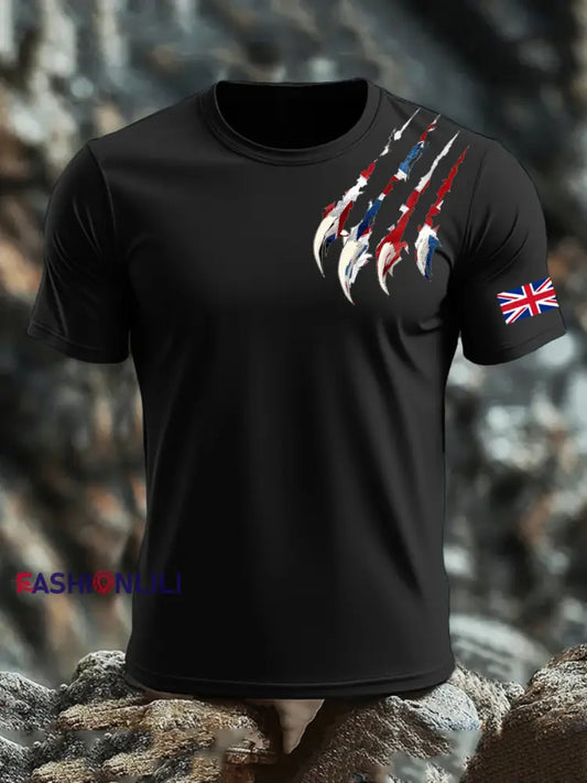 Men’s UK Flag Printed T-shirt Black / S