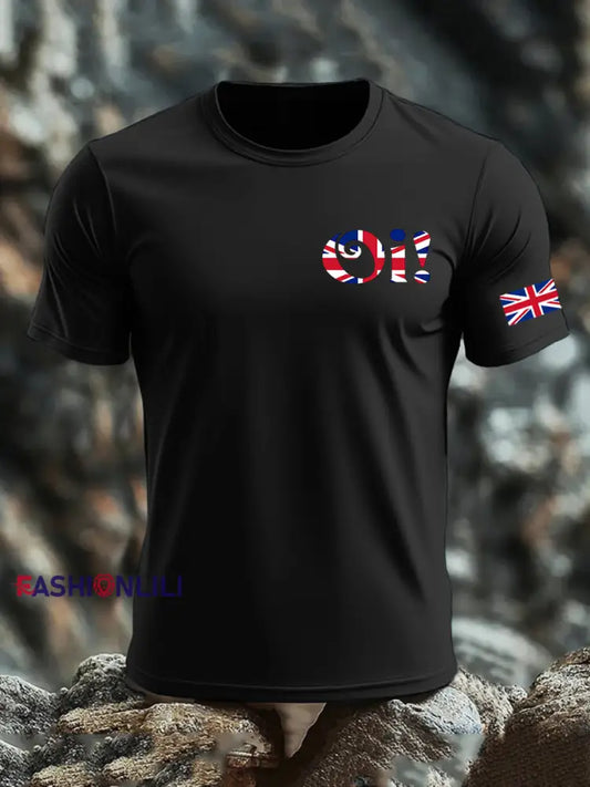 Men’s UK Flag Printed T-shirt Black / S