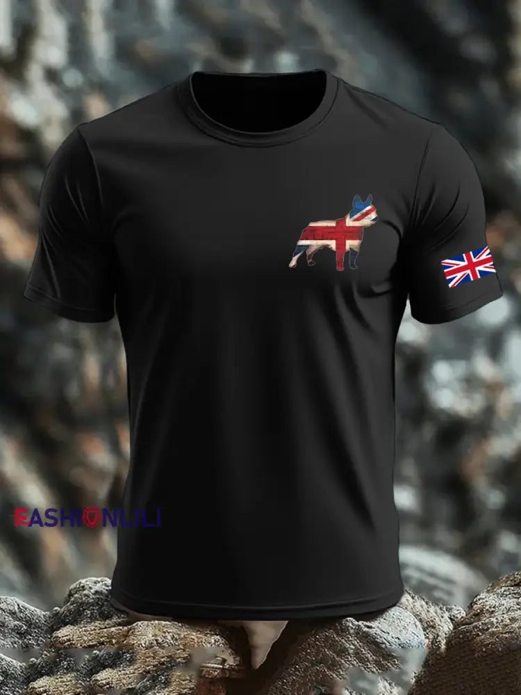 Men’s UK Flag Printed T-shirt Black / S