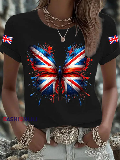 Men’s UK Flag Printed T shirt Black / S