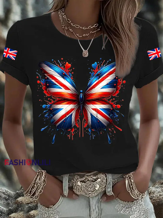 Men’s UK Flag Printed T shirt Black / S