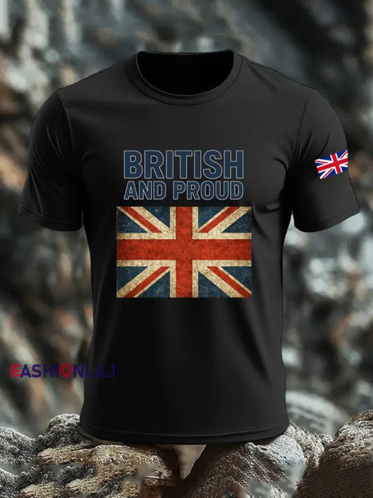 Men’s UK Flag Printed T-shirt Black / S