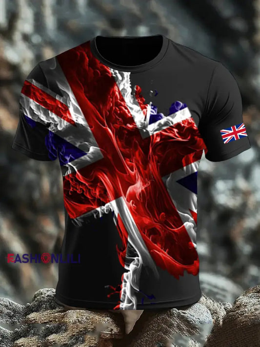 Men’s UK Flag Printed T-shirt Black / S