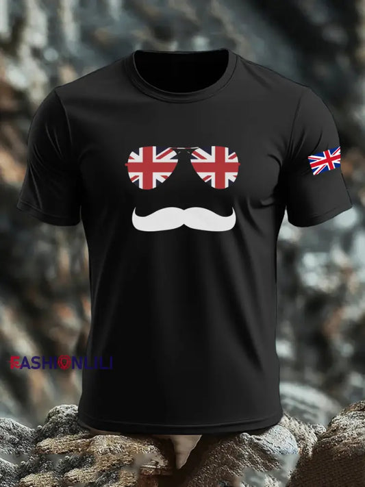 Men’s UK Flag Printed T-shirt Black / S