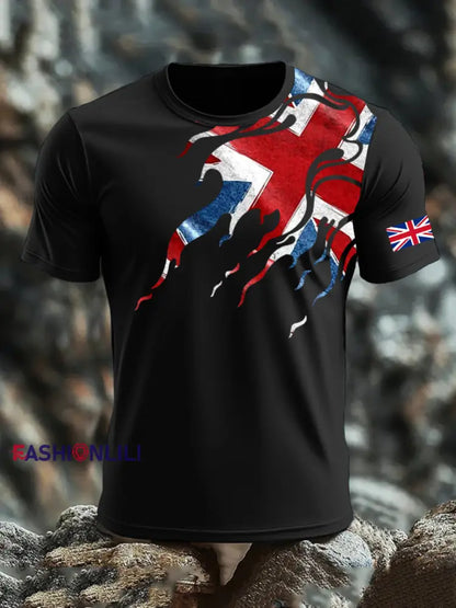 Men’s UK Flag Printed T-shirt Black / S