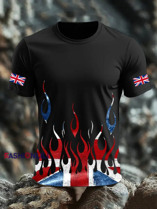Men’s UK Flag Printed T-shirt Black / S