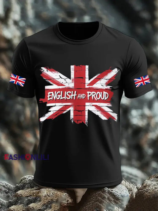 Men’s UK Flag Printed T-shirt Black / S