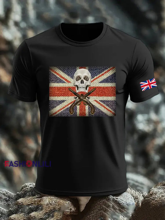 Men’s UK Flag Printed T-shirt Black / S