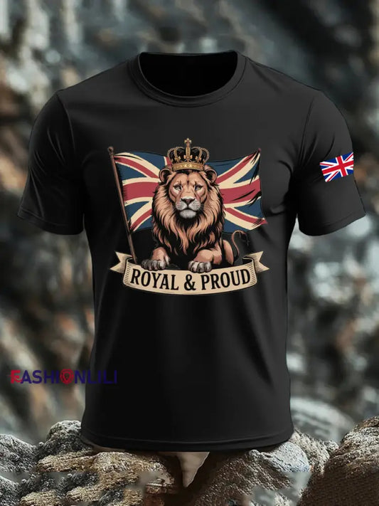 Men’s UK Flag Printed T-shirt Black / S