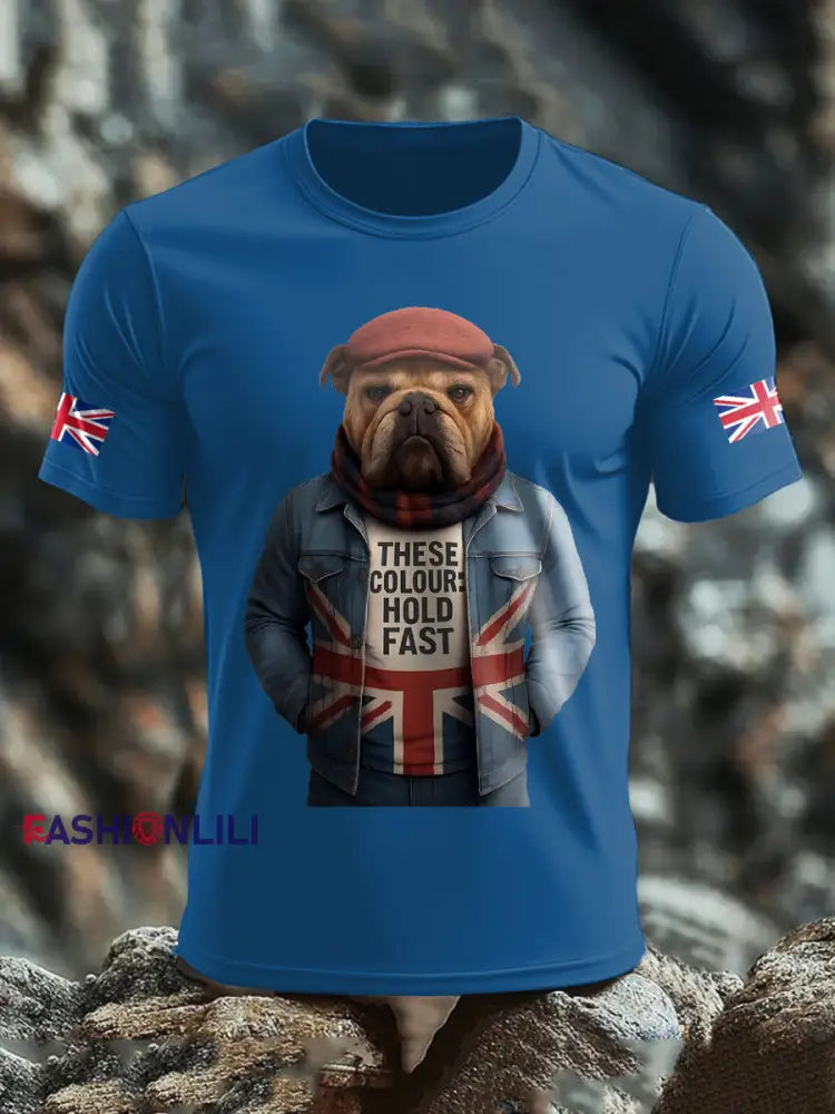 Men’s UK Flag Printed T shirt Blue / S