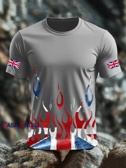 Men’s UK Flag Printed T-shirt Gray / S