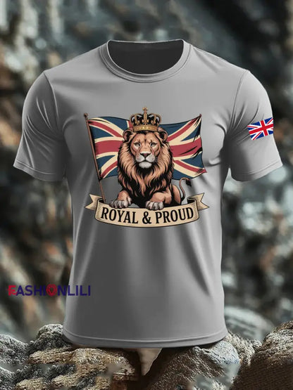 Men’s UK Flag Printed T-shirt Gray / S