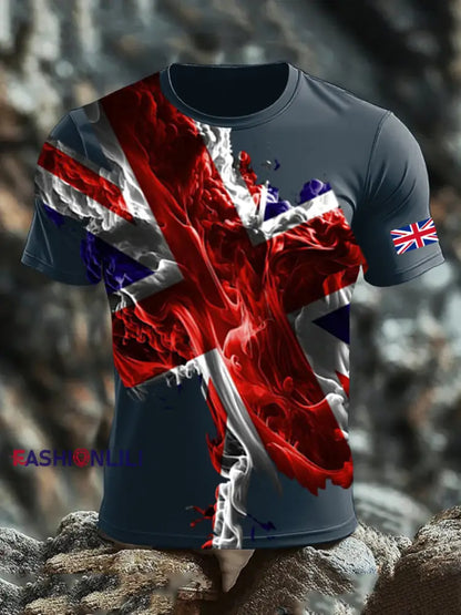 Men’s UK Flag Printed T-shirt Navy Blue / S