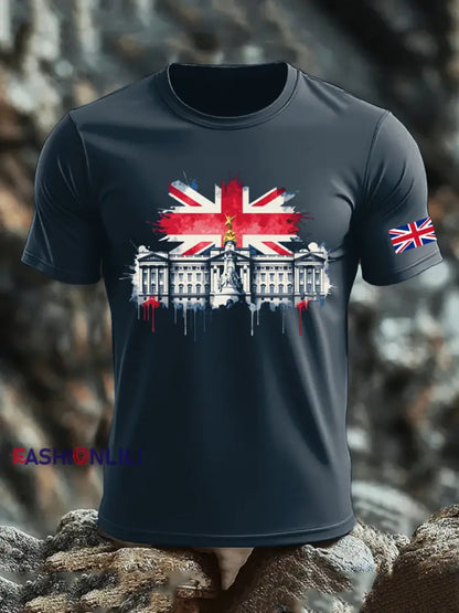 Men’s UK Flag Printed T-shirt Navy Blue / S