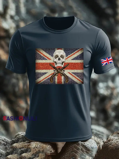 Men’s UK Flag Printed T-shirt Navy Blue / S