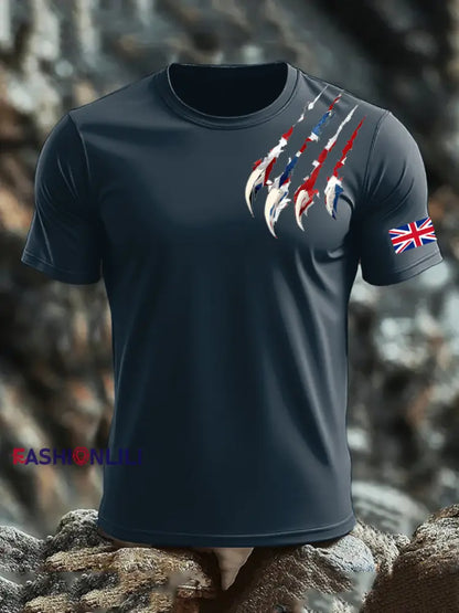 Men’s UK Flag Printed T-shirt Navy Blue / S