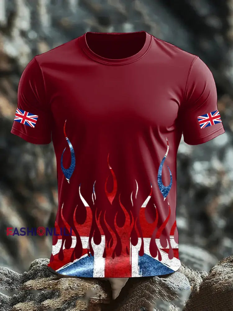 Men’s UK Flag Printed T-shirt Red / S