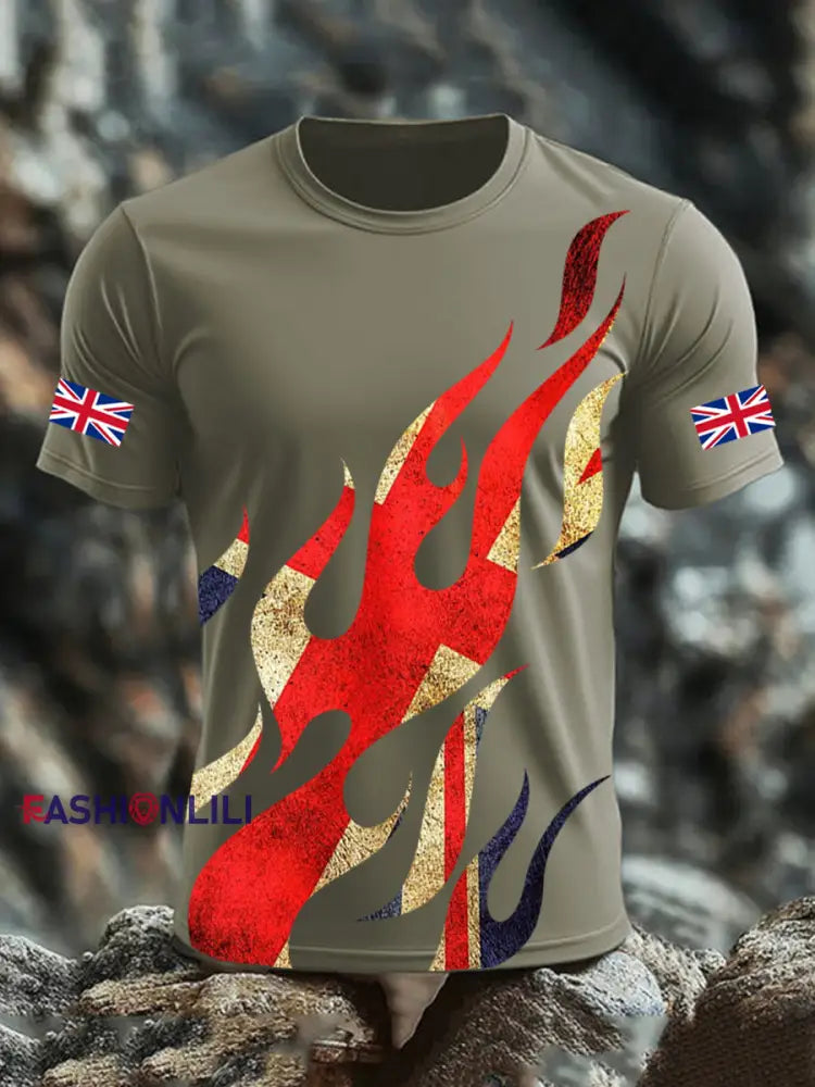 Men’s UK Flag Printed T-shirt Red / S