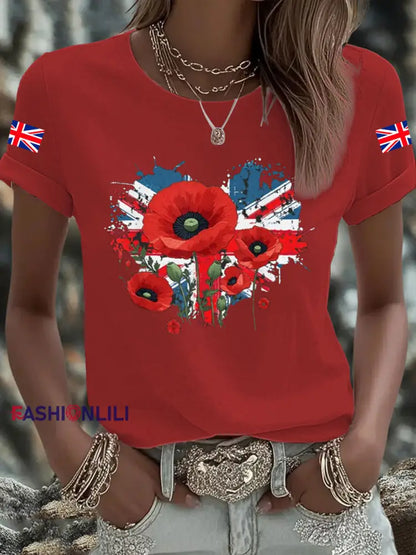 Men’s UK Flag Printed T shirt Red / S