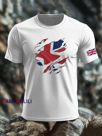 Men’s UK Flag Printed T-shirt White / S