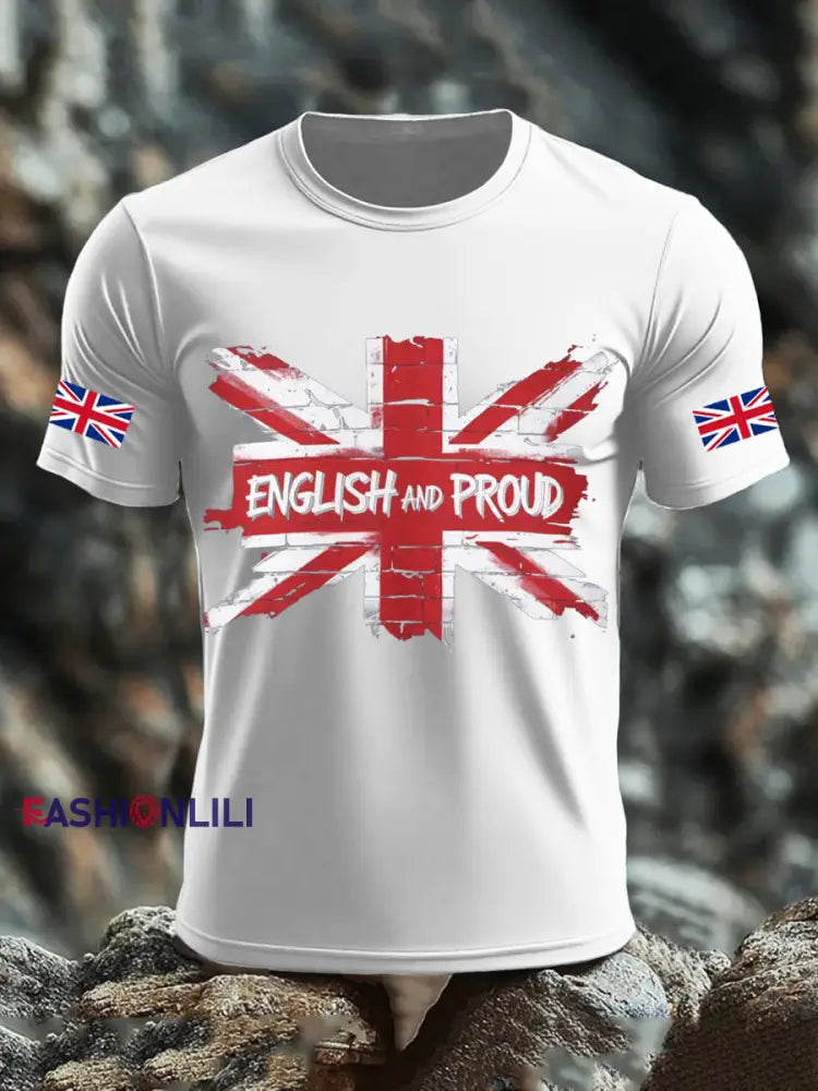 Men’s UK Flag Printed T-shirt White / S