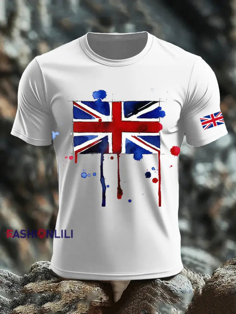 Men’s UK Flag Printed T-shirt White / S