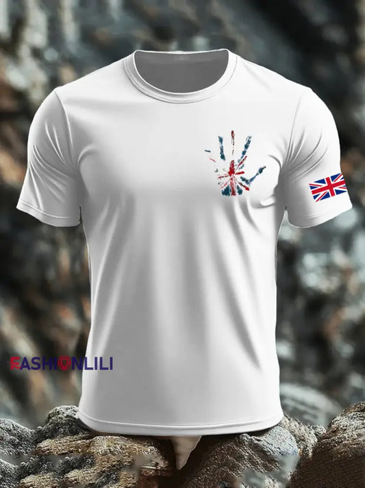 Men’s UK Flag Printed T-shirt White / S